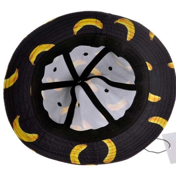 Men’s black banana 🍌 pattern bucket hat *NWT* - Picture 2 of 4